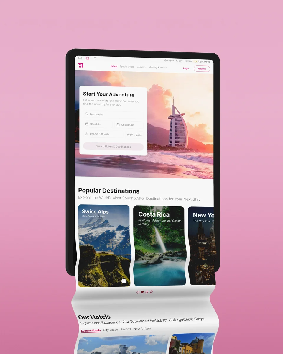 Hotel Booking project mockup