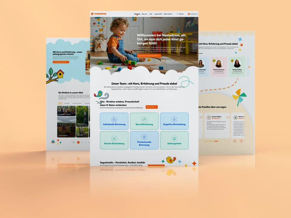 Nestwärme website and registration interface